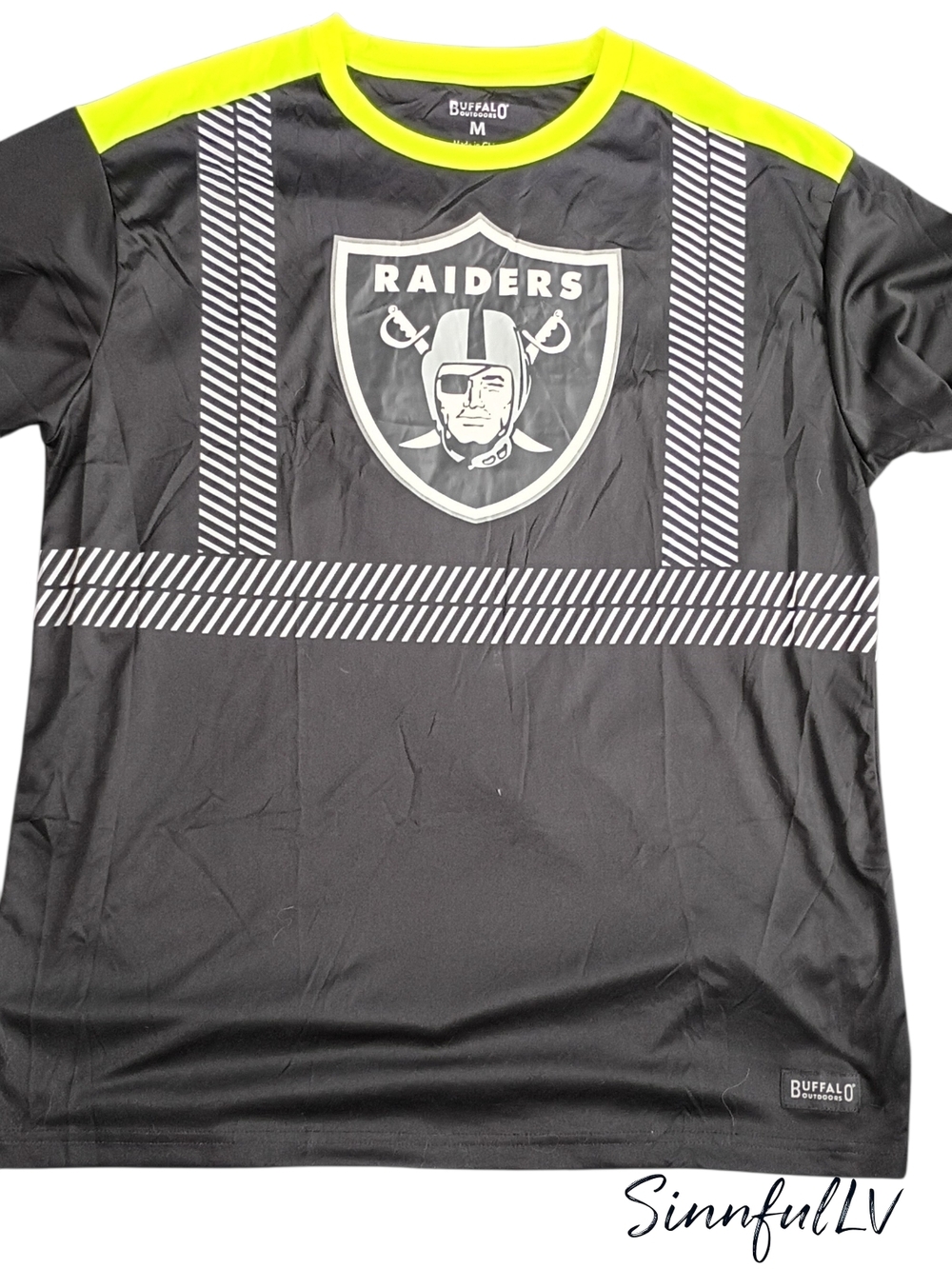 Raiders Black & Neon Yellow Short Sleeve Shirt -MD